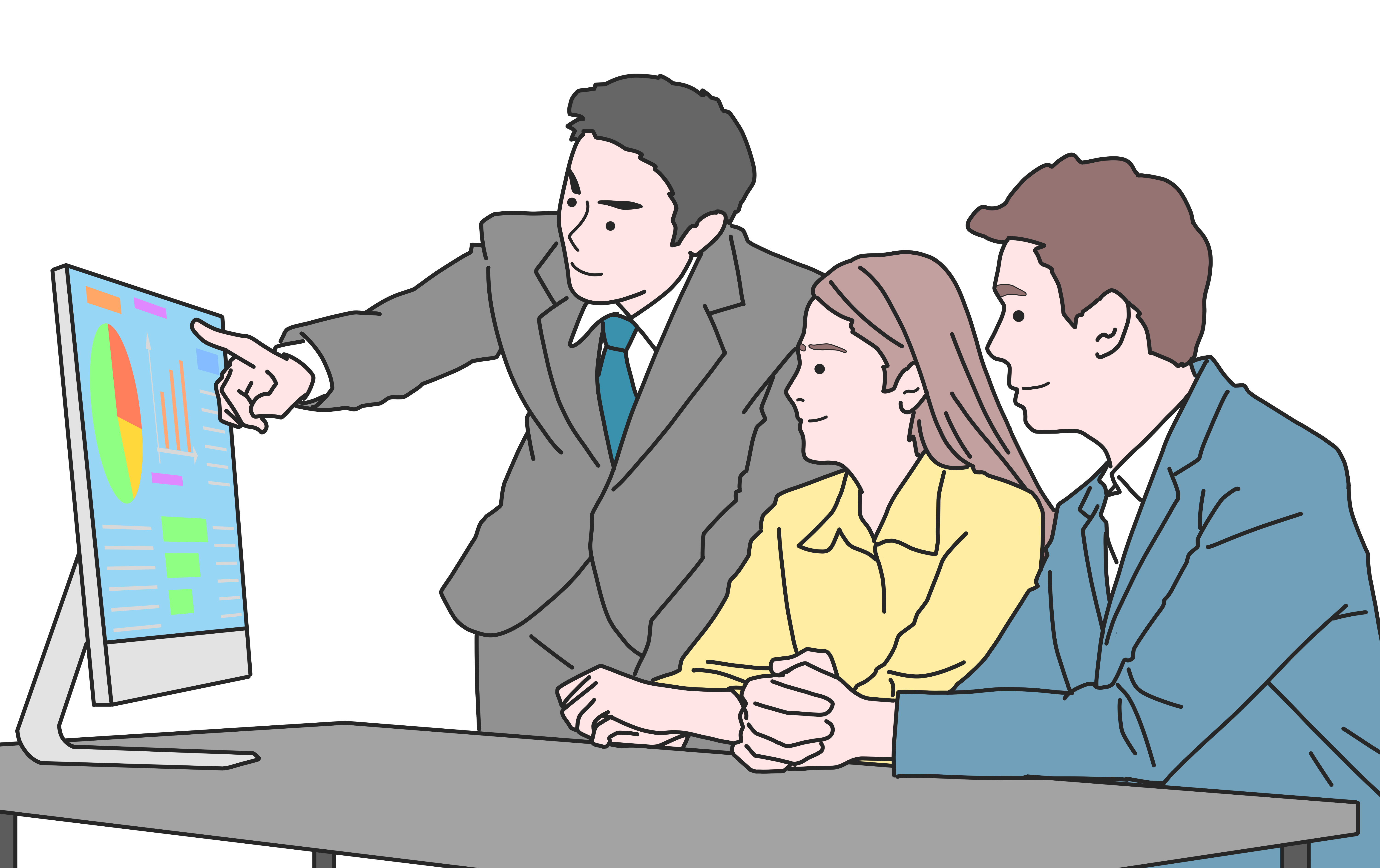 Consultant explaining to clients